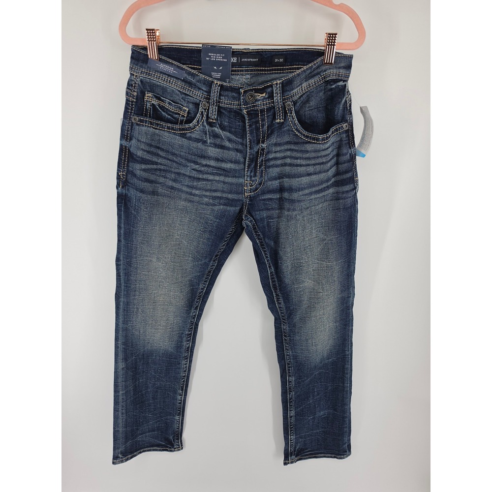 BKE Jake Straight Leg Jeans Mens 31x30 Dark Wash Superior Stretch CoolMax NEW
